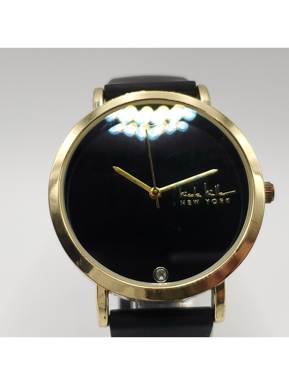 Nicole Miller New York Black Dial Womens Watch 38mm New Battery